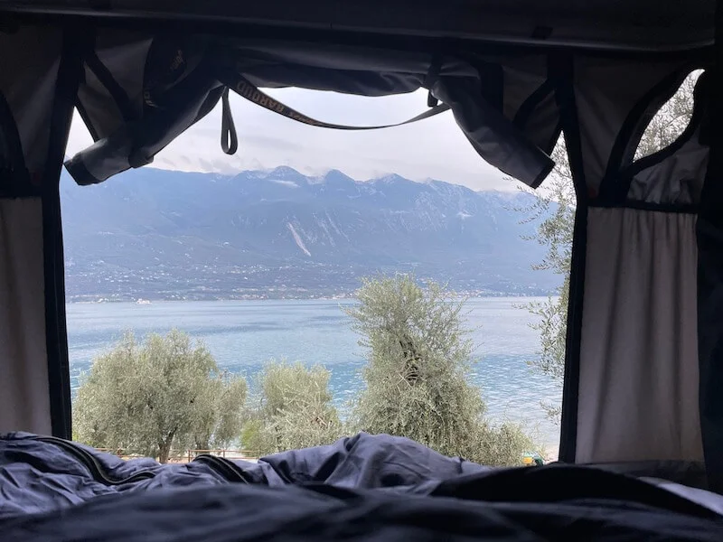 Dachzelt Camping - Ausblick auf den Gardasee